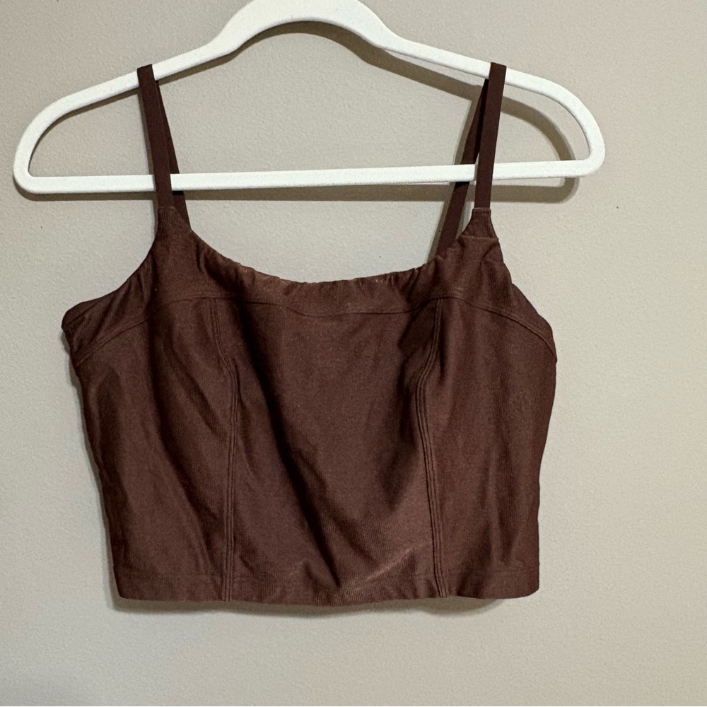 Aerie OFFLINE Brown Metallic Sports Bra Top